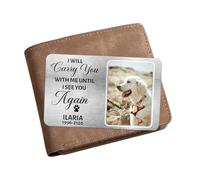 Biglietto fotografico personalizzato con scritta "I Will Carry You with Me Until See You Again", regalo commemorativo per cani, gatti, perdita di animali domestici, regalo di simpatia per gli amanti