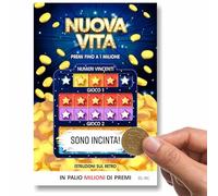 Biglietto Gratta e Vinci Gravidanza per Dire Sono Incinta in Modo Speciale | Annuncio Gravidanza ai Nonni e alla famiglia con una finta lotteria; il messaggio è da grattare, per risate ed emozione