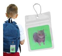 Biglietto lenticolare 3D - Portachiavi con ciondolo a forma di gatto lenticolare, divertente arte astratta calmante gadget portatile per bambini, adulti e studenti