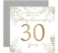 Biglietto per 30° anniversario di matrimonio, trent'anni, regalo per coppie speciali, trentesimo anniversario di matrimonio, design botanico di eucalipto