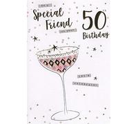 Biglietto per auguri per il 50° compleanno con scritta “To A Special Friend On Your 50th Birthday Let’s Celebrate”