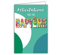 Biglietto per congratulazioni per il tuo Battesimo confetti, ragazzo e ragazza, misto, con busta, formato 12 x 17,5 cm, carta 300 g, proveniente da foreste gestite sostenibilmente brillante, prodotto