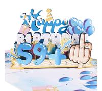 Biglietto per il 60° Compleanno, Biglietto d'auguri Pop-up, Biglietto d'auguri 3D con Busta, 59+1, Divertente Biglietto d'anniversario per Donne o Uomini
