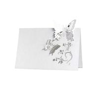 Biglietto per posto nuziale 50 pezzi Laser Scheletro Sedile Nome Carta Farfalla Amore Rosa Forma da tavolo Decorazione della festa nuziale Accedi