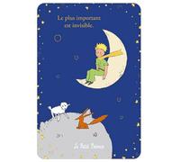 Biglietto Piccolo Principe sulla sua mezzaluna nel cielo blu notte - dimensione 10*15cm