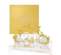 Biglietto pop-up "30" in oro e bianco - per 30° compleanno & per nozze di perle - Biglietto di auguri 3D - come piccolo regalo, decorazione, buono regalo & confezione regalo anniversario