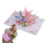 Biglietto pop-up a forma di farfalla, con bordo dorato, biglietto di auguri con busta per compleanno, Ringraziamento, Natale, guarire