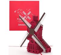 Biglietto pop-up "Amsterdam - Mulino a vento - Biglietto 3D come idea regalo e biglietto di auguri - souvenir decorativo, buoni regalo, regalo, regalo e buono viaggio olandese & Amsterdam