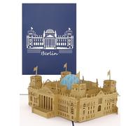 Biglietto pop-up Berlino - Reichstag - Biglietto pieghevole 3D con modello Berliner Reichstag come cartolina, souvenir, biglietto di compleanno, idea regalo, buono di viaggio e decorazione Berlino