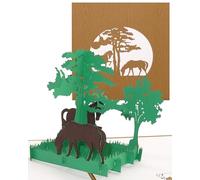 Biglietto pop-up "Cavallo selvaggio" in 3D come biglietto di compleanno, regalo & invito per compleanno dei bambini - decorazione, modello cavallo & confezione regalo