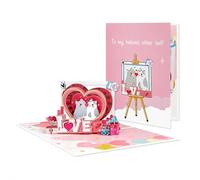 Biglietto pop-up con albero dell'amore con busta e nota, biglietto di San Valentino 3D per lui e lei, con animali e peonia, romantica lettera d'amore di auguri, anniversario, matrimonio, dolce regalo