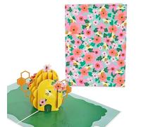 Biglietto pop up con api e fiori - biglietto di auguri fatto a mano 3D - natura - alveare - biglietto di compleanno per donna - viene fornito con adesivo e busta - di Central 23