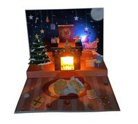 Biglietto pop-up di Natale - Biglietti di Natale 3D | Biglietti di Natale illuminati | Divertenti biglietti di auguri musicali con luce | Andmade Santa Projection Carte benedette per chi