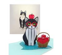 Biglietto Pop Up "Gatto - Tuxedo Cat" divertente 3D compleanno & inviti con busta come buono regalo, idea regalo e gatti decorazione