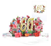 Biglietto pop-up per il 60° anniversario, biglietto di auguri per il 60° anniversario di matrimonio, biglietto di auguri pop-up 3D, biglietto di auguri per donne, mamme, moglie e uomini amici