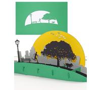 Biglietto pop-up per jogging - Corsa nel parco 3D biglietto di compleanno e biglietto di auguri, fitness, jogging, maratona e sport all'aria aperta, come biglietto d'invito, buono regalo