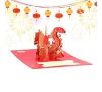 Biglietto pop-up per l'anno 2025, anno del serpente, biglietto pop-up con busta, 3D Spring Festival cinese Capodanno lunare, biglietto per l'anno del serpente, 15 x 20 cm