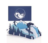 Biglietto pop-up "sci e snowboard" - biglietto di compleanno 3D, biglietto di invito e buono regalo, come buono da viaggio, invito, confezione regalo e buono per sci, vacanze e snowboard