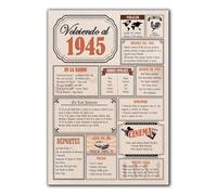 Biglietto regalo compleanno 1945 / auguri anniversario / poster vintage anno di nascita 1945 / poster decorazione festa epoca / celebrazione uomo o donna / regalo originale e speciale