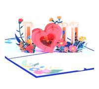 Biglietto regalo per la festa della mamma, "I Love You", pop-up, estetico 3D, squisito biglietto di auguri pop-up per donna o mamma