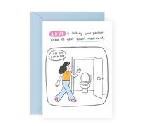 Biglietto umoristico per relazioni romantiche - Love Is Let Them Know About Your Poo - Per partner, fidanzato, fidanzata, marito, moglie, anniversario o San Valentino, ridere - Viene fornito con