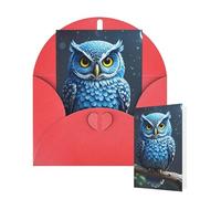 Biglietto vuoto 10 x 15 cm, biglietto di auguri di buon compleanno con buste gufo blu biglietti di auguri per tutte le occasioni Thinking of You biglietti per matrimonio invito aziendale