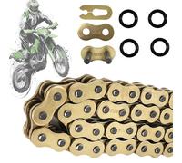 BIGLKNM Catena a 520 X-Ring, 116 maglie resistente catena d'oro per moto con collegamento Master Link