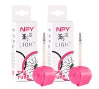 Biglumin 2pcs 65mm Camera d'aria TPU per bici corsa,700Cx18-32C attacco French Mouth,tubolare leggero,resistente all'ossidazione,alle temperature e robusto,antiforatura Ultraleggero portatile (65mm)