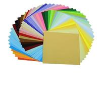 Biglumin 50 Cartoline Vuote in Cartoncino Colorato/Biglietti Origami per Bambini da Disegnare,Etichettare o Stampare da Soli Carta Fatta a Mano Carta Origami Colorata Fronte-Retro Fai da Te (15*15 cm)