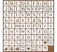 Biglumin 80pcs stencil grandi per lettere,7.6 cm,stencil numeri riutilizzabili,lettere e numeri,design tessile,insegne legno,pittura Modelli di disegno con alfabeto e numeri inglesi(Lettere)