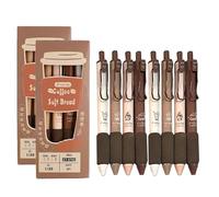 Biglumin Confezione da 8 penne a sfera retrattili da 0,5 mm, pen Kawaii, pen gel con manico in spugna, penne a sfera per ufficio, materiale scolastico. (Nero)