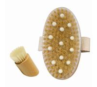 Biglumin Dry brush - Set spazzolatura a secco per corpo e viso, setole naturali e spazzola per il viso in morbido pelo di capra, spazzola per massaggi, spazzola per il corpo per una pelle curata.