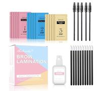 Biglumin laminazione ciglia kit completo fai da te Kit per laminazione sopracciglia semipermanente con 5 confezioni singole riutilizzabili. Durata 6-8 settimane per sopracciglia più folte e definite