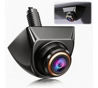 Biglumin Telecamera per Retromarcia 360° con Visione Notturna 170° 1080P, Impermeabile IP69, Compatibile con Schermi LCD/TFT, Universale per Auto 12V-24V, con Cavo da 6m e Accessori (Bordo dorato)