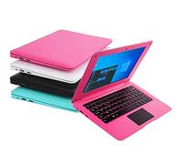 Bigmachine Windows 10 Mini Laptop 10,1 Pollici 32 GB Tastiera AZERTY Francese Ultra Sottile e Leggero Netbook Quad Core PC HDMI Webcam Netflix Youtube (Rosa)