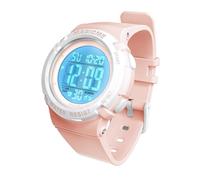 Bigmeda Orologio Bambini Digitale Impermeabile 50 M, da Polso per Ragazzi con Luce LED, Insegnamento con Cinturino in Silicone (Morandi Rosa)
