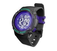 Bigmeda Orologio Bambini Digitale Impermeabile 50 M, da Polso per Ragazzi Con Luce LED, Insegnamento Con Cinturino in Silicone (Nero+Verde)