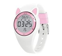 Bigmeda Orologio Bambino per Bambini Digitale Impermeabile Sonno a Ragazzi Intorno ai 10 Anni (Bianco e rosa)