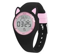 Bigmeda Orologio Bambino per Bambini Digitale Impermeabile Sonno a Ragazzi Intorno ai 10 Anni (Nero e rosa)