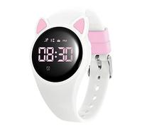 Bigmeda Orologio Bambino per Bambini Orologio Digitale Impermeabile Sveglia Vibrante Contapassi e Contachilometri, Monitoraggio del Sonno Adatto a Ragazzi e Ragazze Intorno ai 10 Anni (Bianco Rosa)