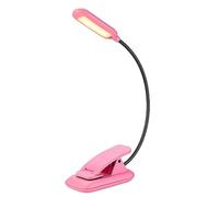 BIGMONAT Luce da lettura ricaricabile a clip per libri a letto, luce dimmerabile, luce da lettura per libri a letto, luce per libri per bambini, luce per studiare, lampada da lettura notturna, rosa