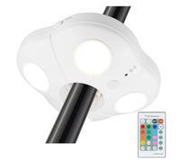 BIGMONAT Luce per ombrellone da patio, a LED, con telecomando, 12 colori cangianti, con timer e dimmer, luci wireless per tenda da campeggio, colore bianco