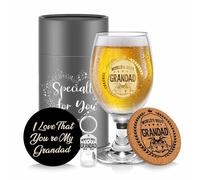 BigNoseDeer Regalo di compleanno per nonno, uomini, bicchieri da birra del nonno, regalo di compleanno, boccale di birra personalizzato, miglior regalo di birra divertente per uomini, nonno per Natale