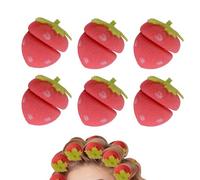 Bigodini fragola senza calore, 6 pezzi, morbidi e comodi, senza calore, riccioli da notte per capelli lunghi, per donne e adolescenti, idea regalo