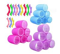 Bigodini Grandi Set,Set di 30 bigodini per capelli grandi, set di 18 bigodini da 60 mm, 45 mm e 36 mm, bigodini con 6 clip per bigodini per un elegante salone di riccioli