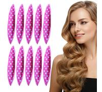 Bigodini in raso, 10 bigodini per dormire in morbidi bigodini per capelli, 18 cm x 3,5 cm, adatti per strumenti per lo styling dei capelli medi e lunghi da donna (rosa)