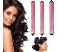 Bigodini Morbidi per Dormire,3 Pezzi Ricci Senza Calore,Bigodini Durante la Notte, Tubo Capelli Mossi,Heatless Hair Curler,Strumento per Lo Styling Dei Fai-Da-Te(rosa)