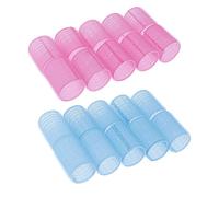 Bigodini per capelli fai da te, in plastica, 40/48 mm, per donne e ragazze, facili da usare, per arricciare i capelli, presa delicata, nessun danno al calore, bigodini rosa e blu per varie lunghezze