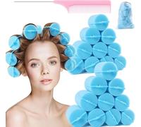 Bigodini per capelli in spugna jumbo, morbidi bigodini per dormire, ondulati e curvi, 24 pezzi, da utilizzare per capelli lunghi e corti, donne e bambini, 5,1 x 5,8 cm, giallo-ling