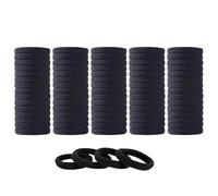Bigodini per capelli in velluto 100 pezzi neri per donne ragazze senza cuciture spessore nero fascia elastica per capelli nessun danno coda di cavallo fiocco rosso (nero, taglia unica)